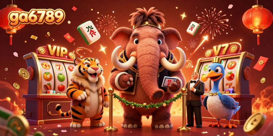 Experience ga6789 with a vibrant casino scene featuring dynamic characters and festive elements.