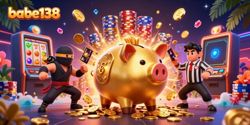 Wujudkan keberuntungan bersama babe138 dengan ilustrasi kasino yang penuh warna dan energi.