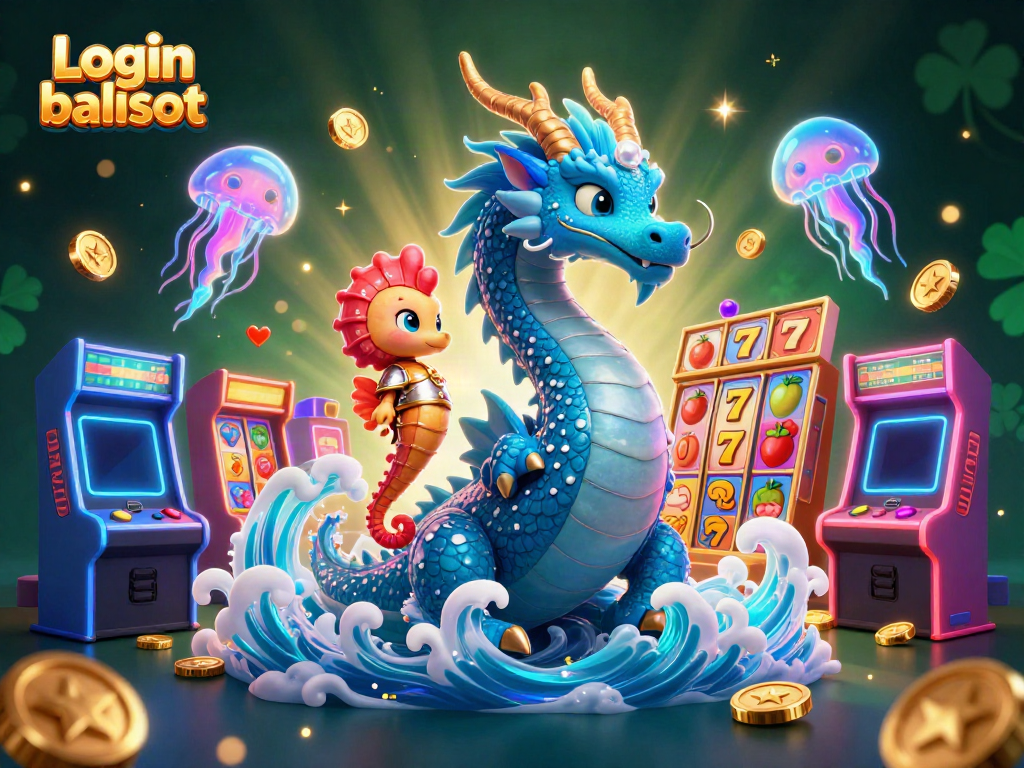 Experience the excitement of Login balislot with vibrant slot reels and dynamic characters.