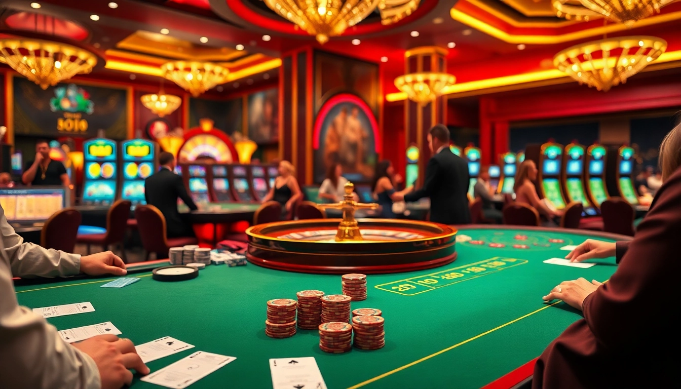 Experience thrilling games at https://rr88.lat/ with vibrant casino tables and colorful slot machines.