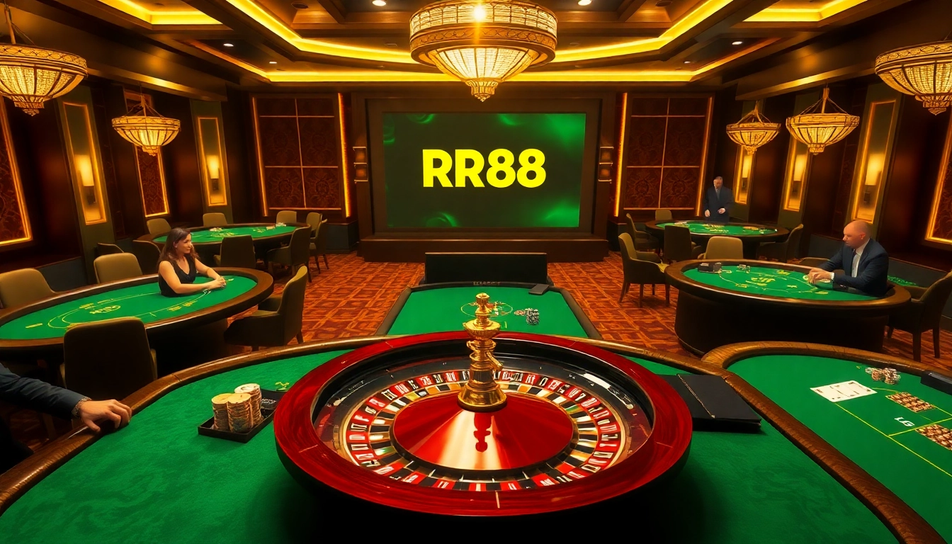 Experience high-stakes gambling at RR88 with luxurious tables and vibrant gameplay.