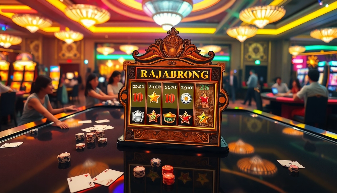 Spin the RAJABARONG slot for a chance to win big in this vibrant casino scene.