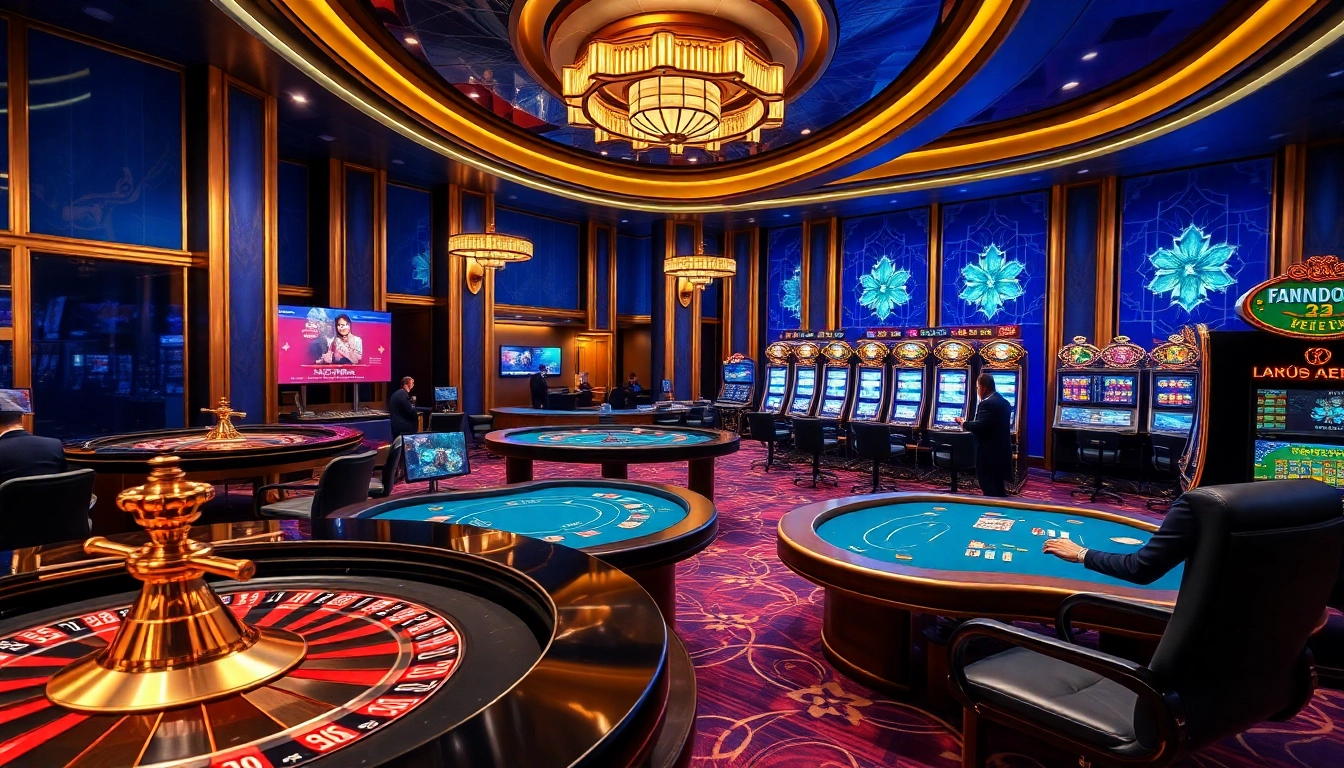 Experience thrilling games at vn88 with vibrant poker tables, roulette wheels, and slot machines.
