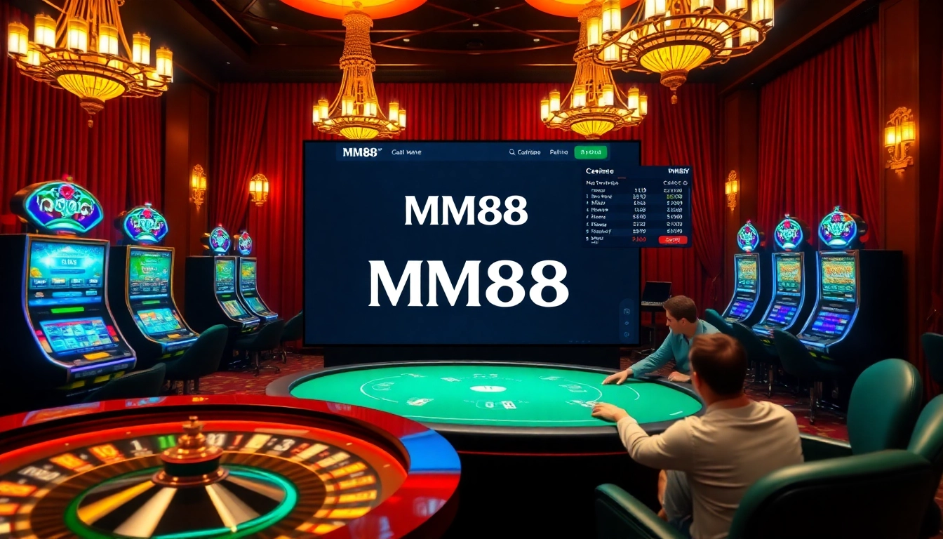 High-stakes poker action at MM88 casino showcasing excitement and luxury