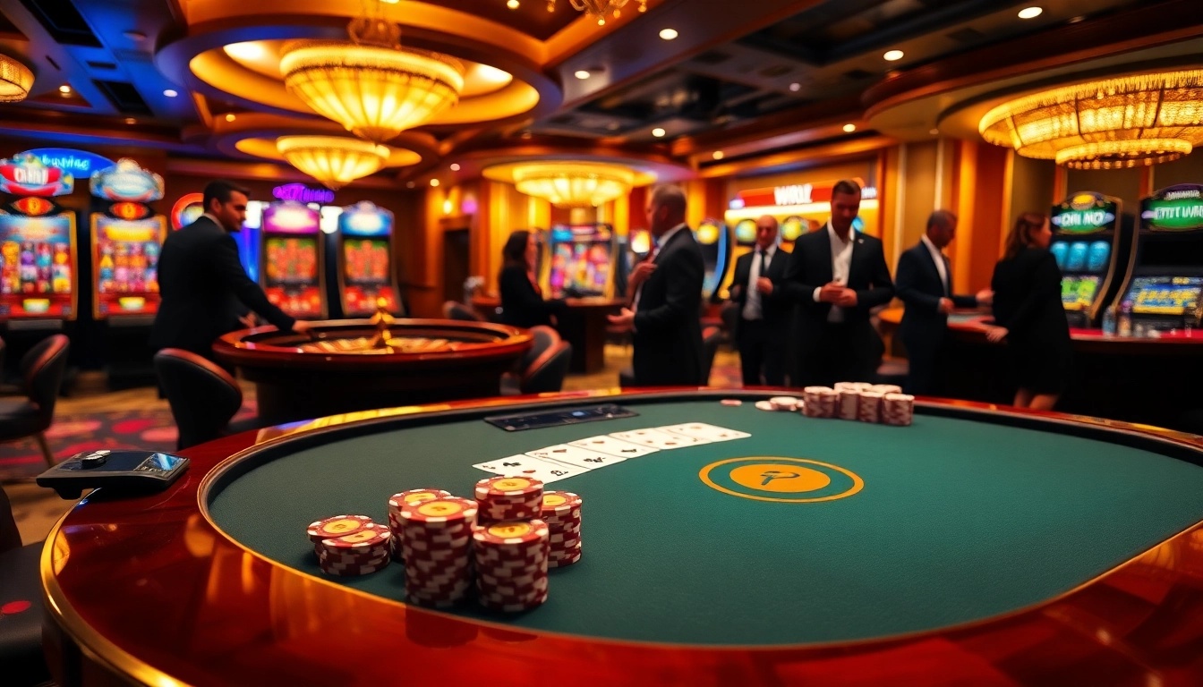Experience thrilling gambling at F168 with vibrant poker chips and elegant casino tables.