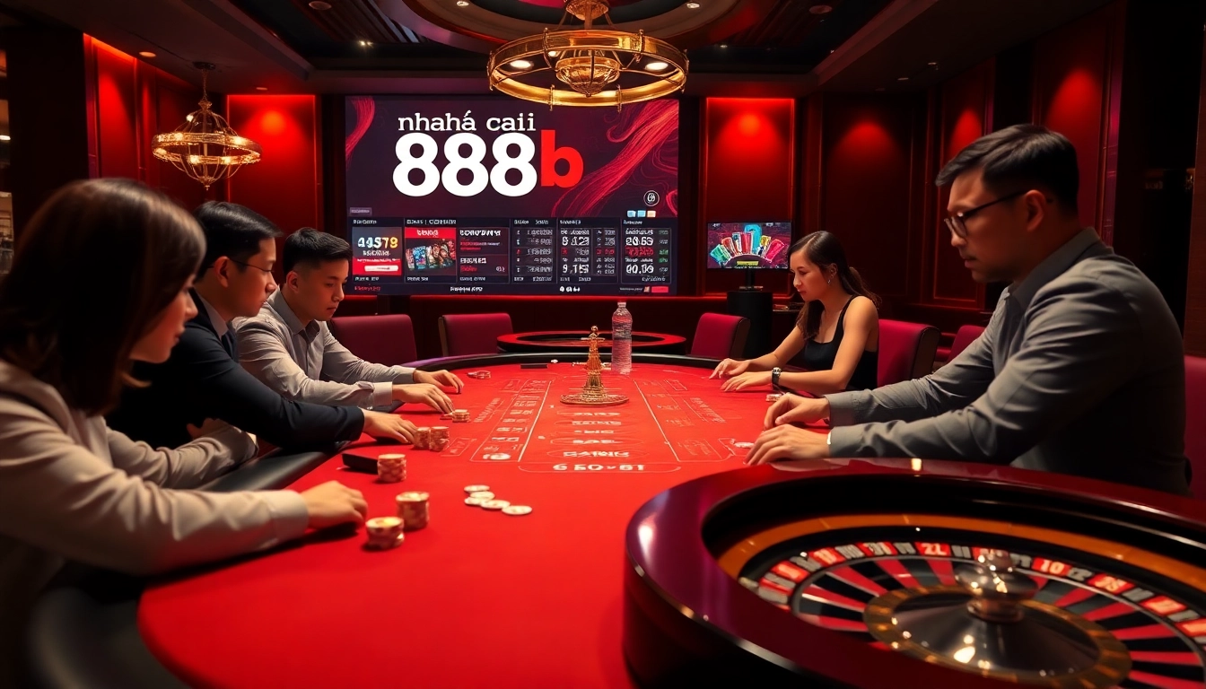 Experience thrilling gameplay at nhà cái 888b with vibrant casino scenes and exciting active players.