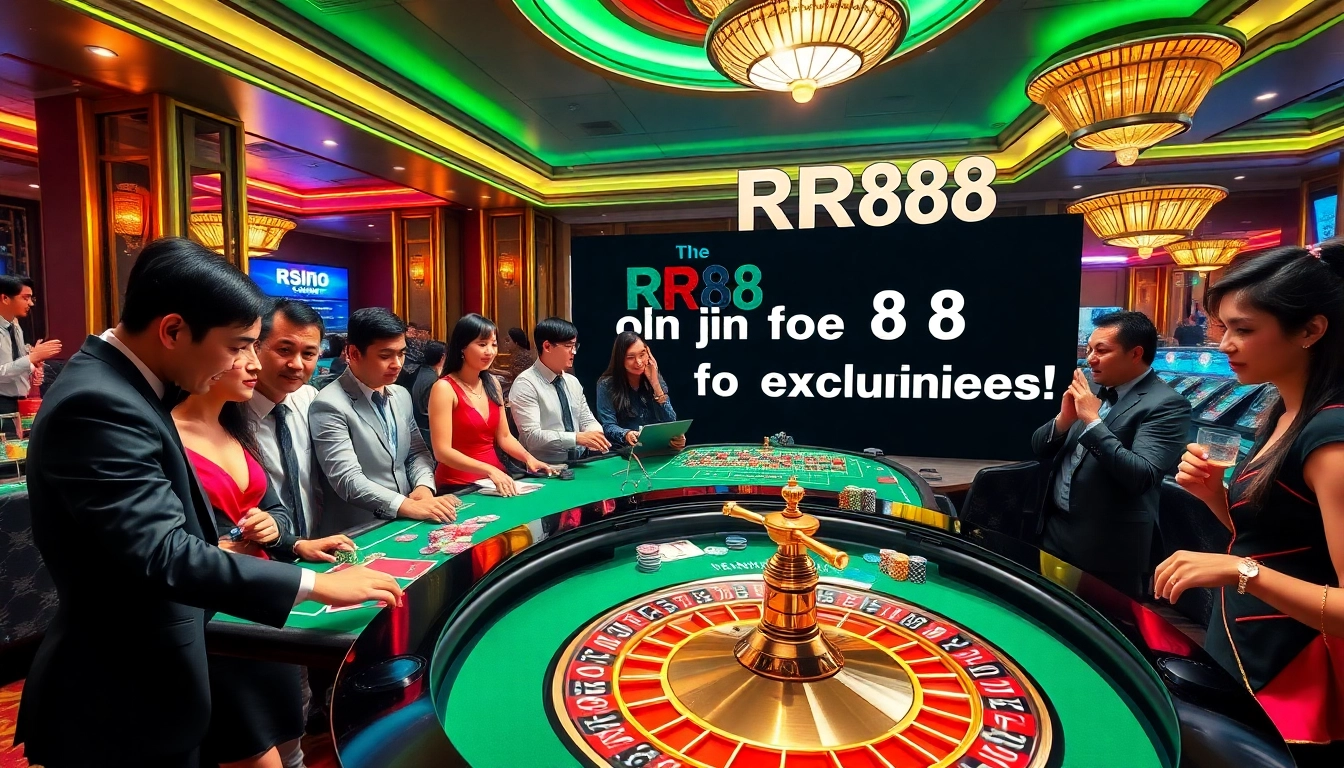 RR88 offers an exciting casino experience with vibrant roulette tables and interactive players.