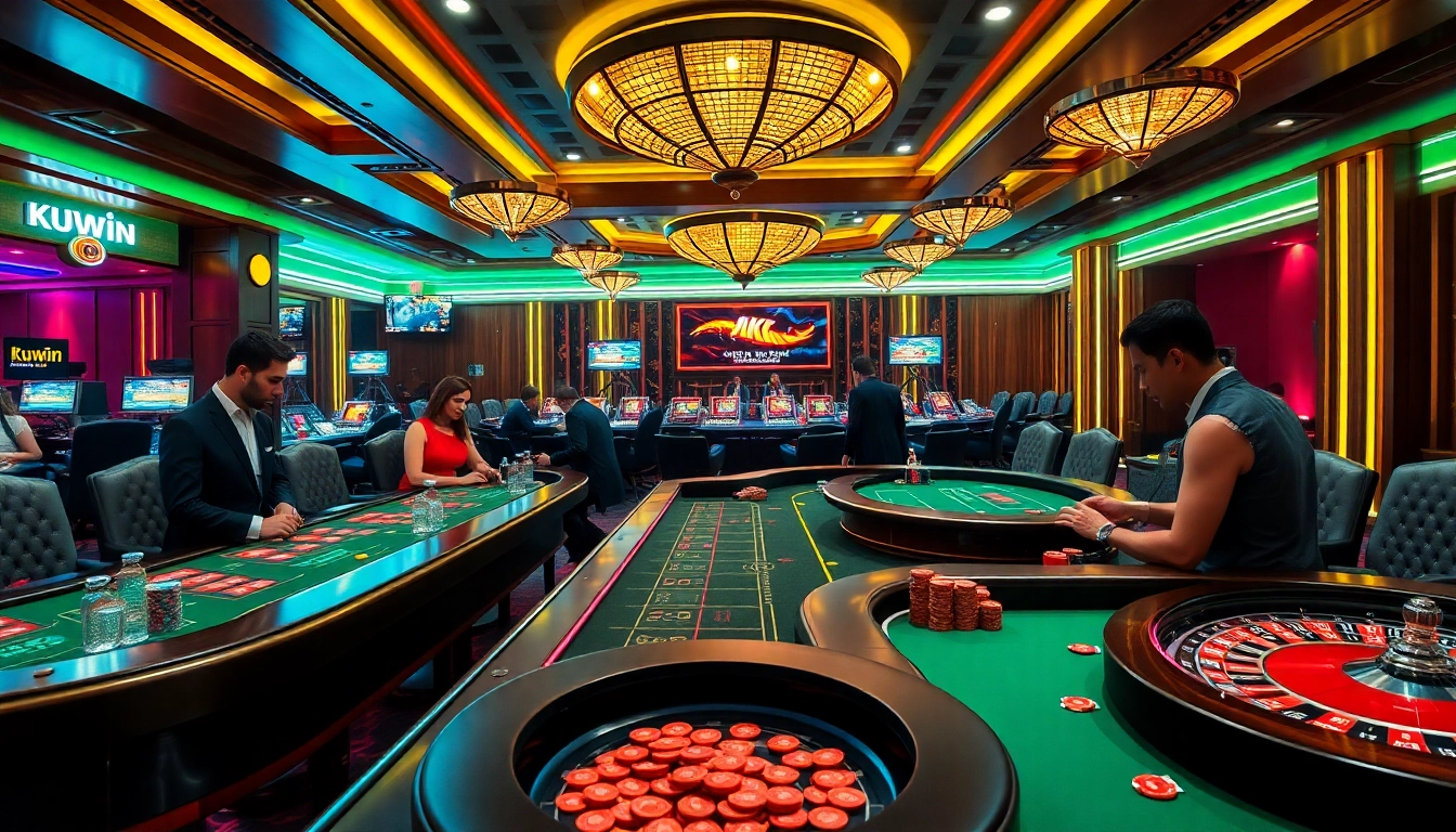 Experience the excitement of kuwin..com's dynamic casino gaming with players at the table.