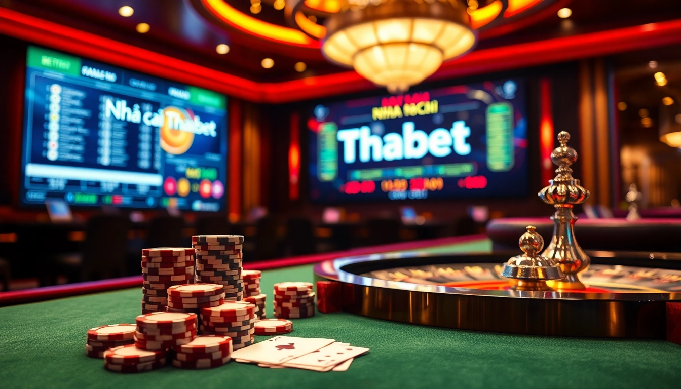 Experience the thrill of Nhà cái Thabet with vibrant casino visuals and exciting gameplay.