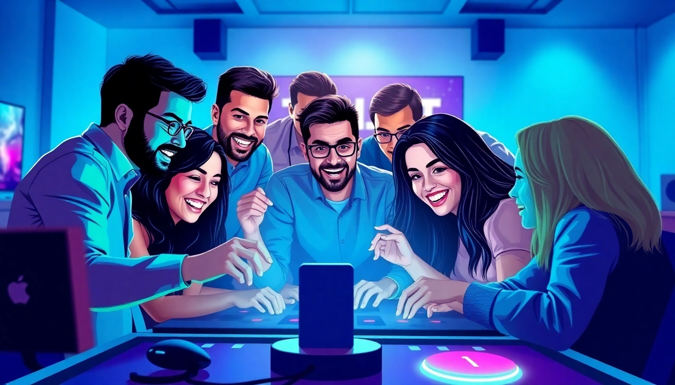 Players engaging with the doaslot login interface, showcasing excitement and digital gaming.