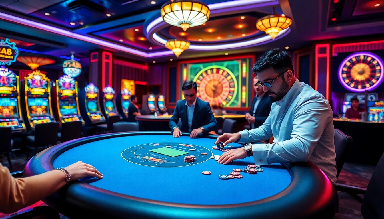 Experience the thrill of dn88 casino gaming with vibrant poker tables and exciting slot machines.