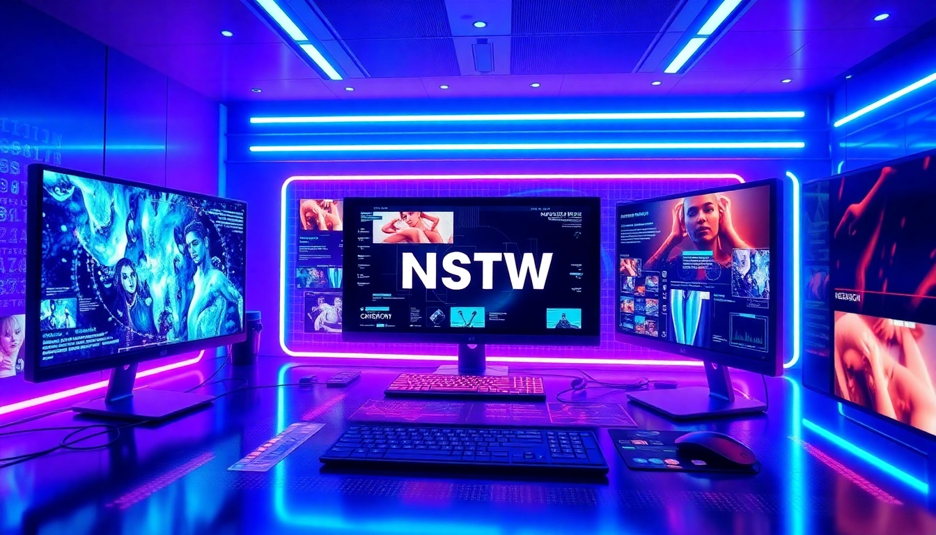 Immersive futuristic workspace showcasing nsfw ai image generator interface