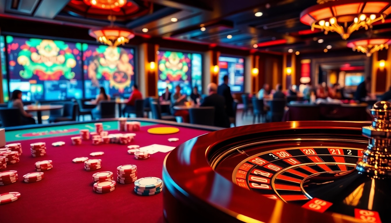 Experience the thrill of gaming at MM 88 with vibrant casino tables and engaging players in action.