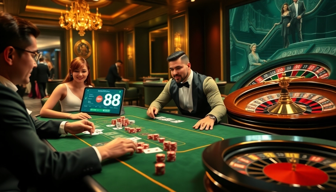 Engage in thrilling online gambling at https://go88vn.id/ with poker, blackjack, and vibrant casino visuals.