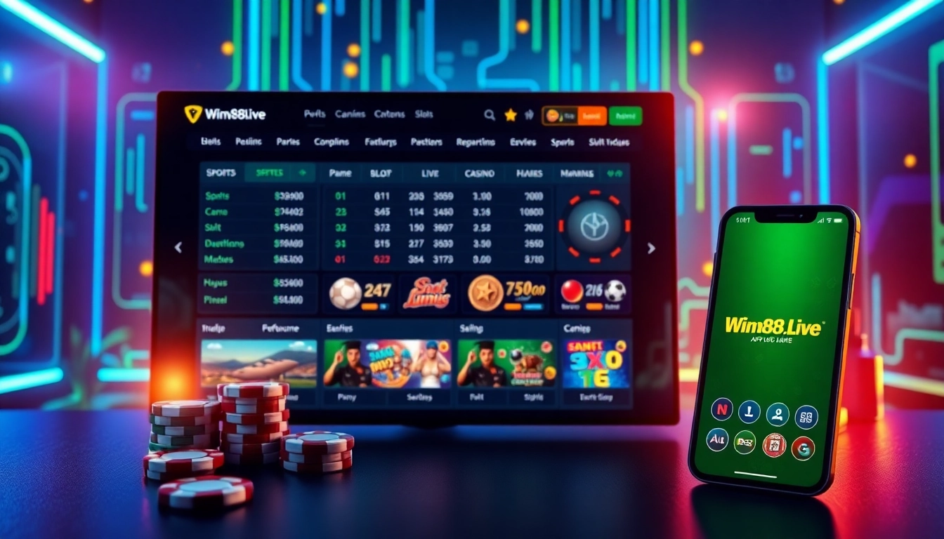 Experience the excitement of winvn88.live with vibrant online gambling visuals.