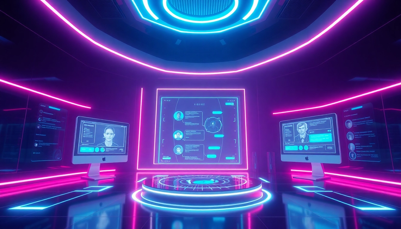 Experience the best nsfw ai chatbots in a futuristic digital environment showcasing interactive AI characters.