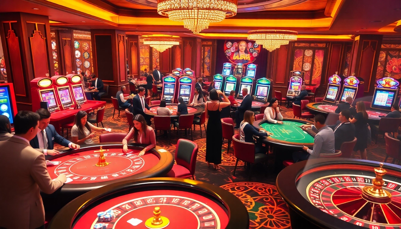 Người chơi LUCK8 tham gia tại bàn casino, thể hiện sự phấn khích và sang trọng khi chơi trò chơi.