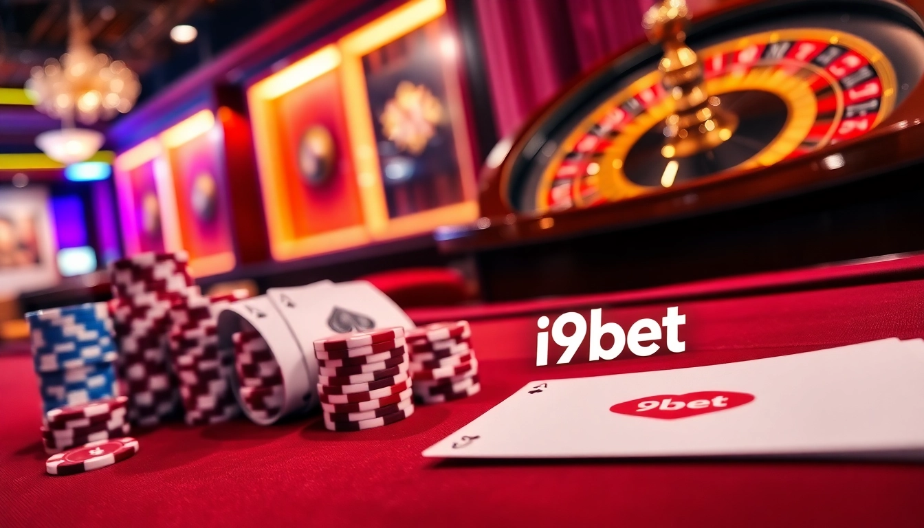 Players engaging in high-stakes poker at an i9bet casino table, showcasing excitement and luxury.
