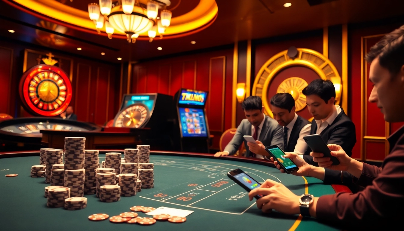 MK8 platform's exciting casino atmosphere showcasing poker chips and roulette action.
