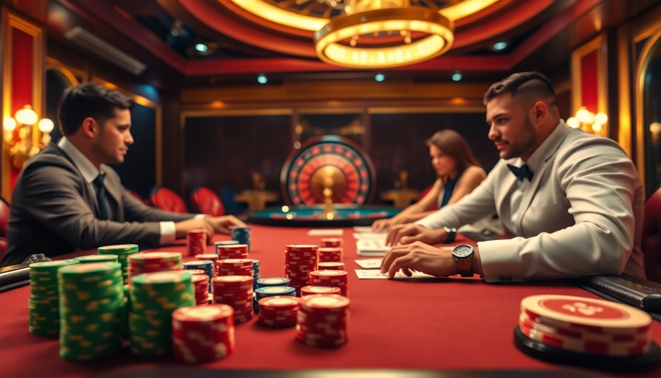 Experience high-stakes poker action at 79king with vibrant chips and expert players.
