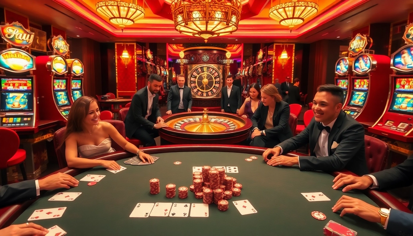 Experience the excitement of gambling at hay.win with vibrant poker tables and luxurious slot machines.